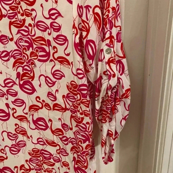 Josie Natori Womens Rayon Flamingo Print Dress - Picture 7 of 7